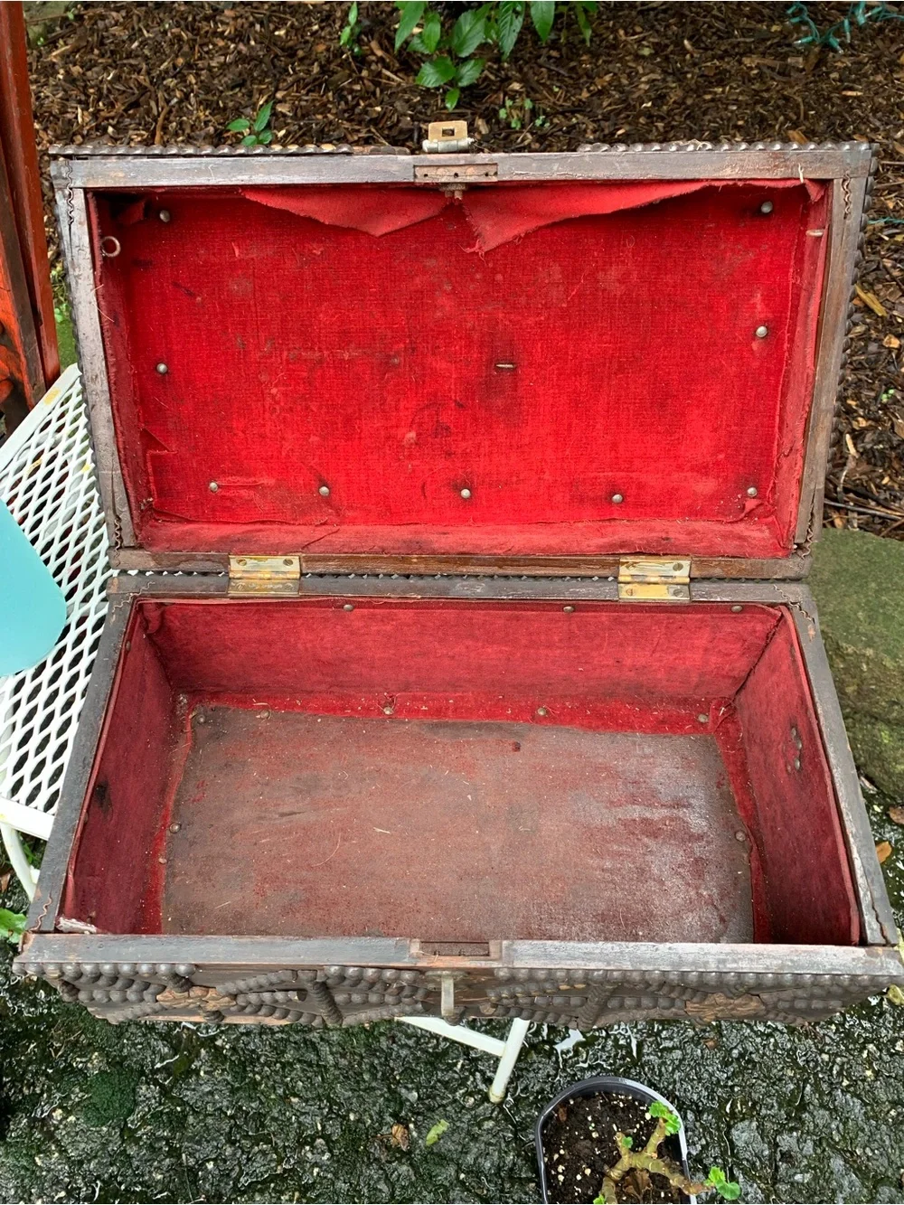 Antique Spanish Style Chest Box Keepsake Dowry 1800’s